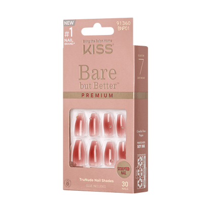 KISS Bare but Better Premium Press On Glue Nails - Shine