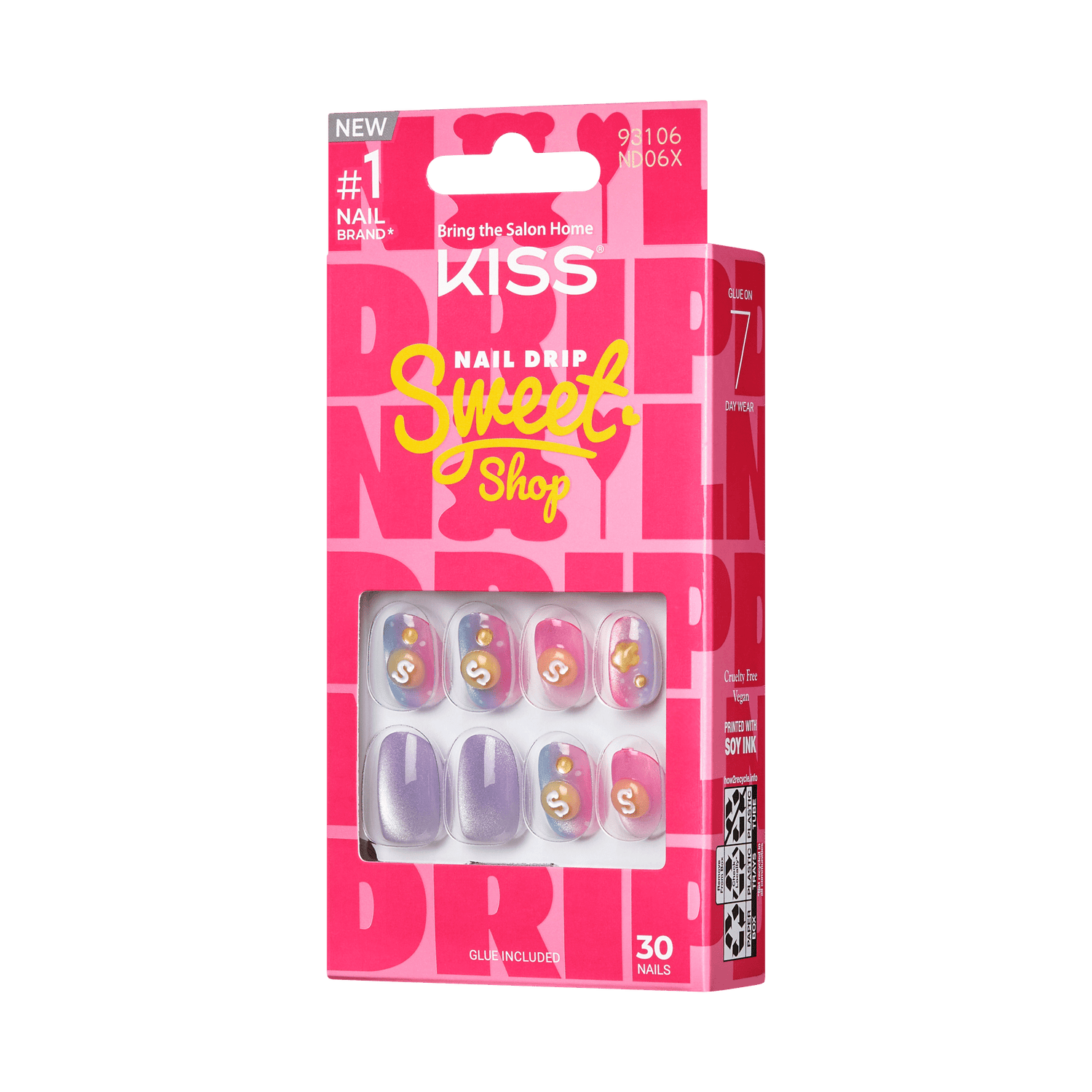 KISS Nail Drip Sweet Shop Press On Glue Nails - Drip Shine