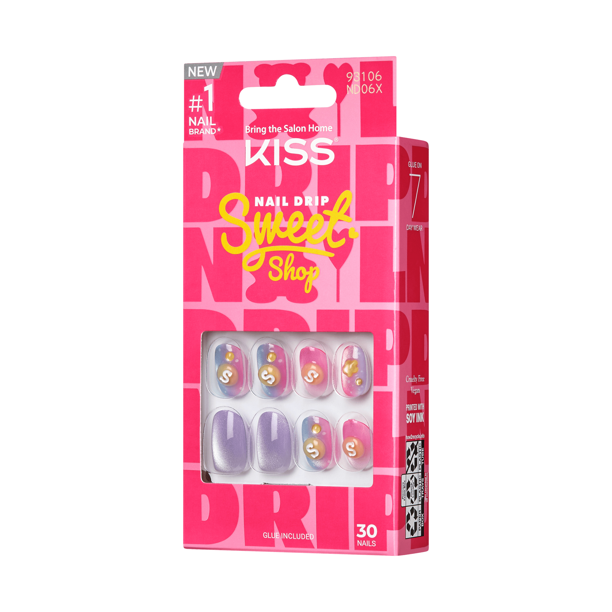 KISS Nail Drip Sweet Shop Press On Glue Nails - Drip Shine