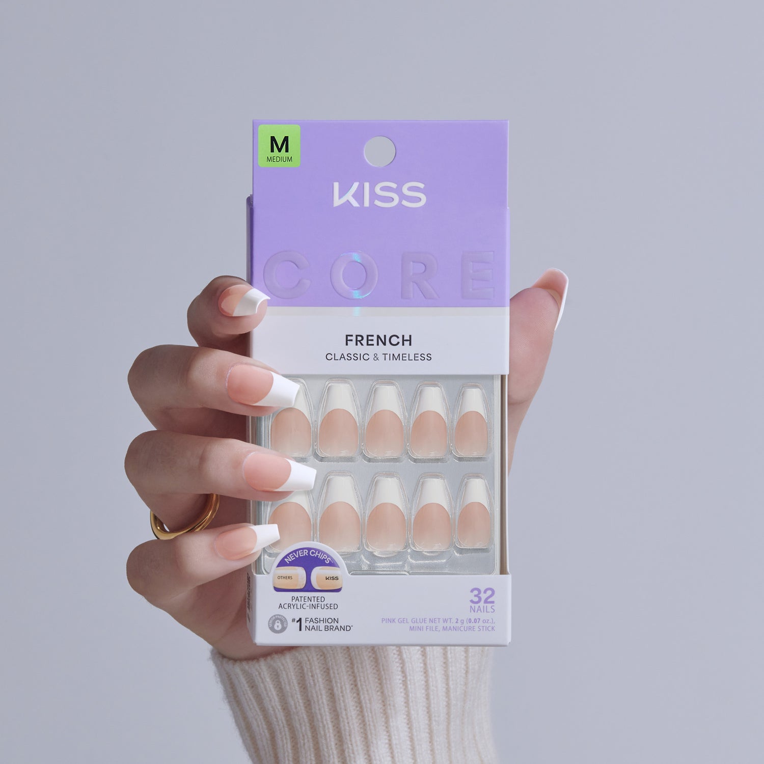 KISS CORE French Press On Glue Nails – Reunion