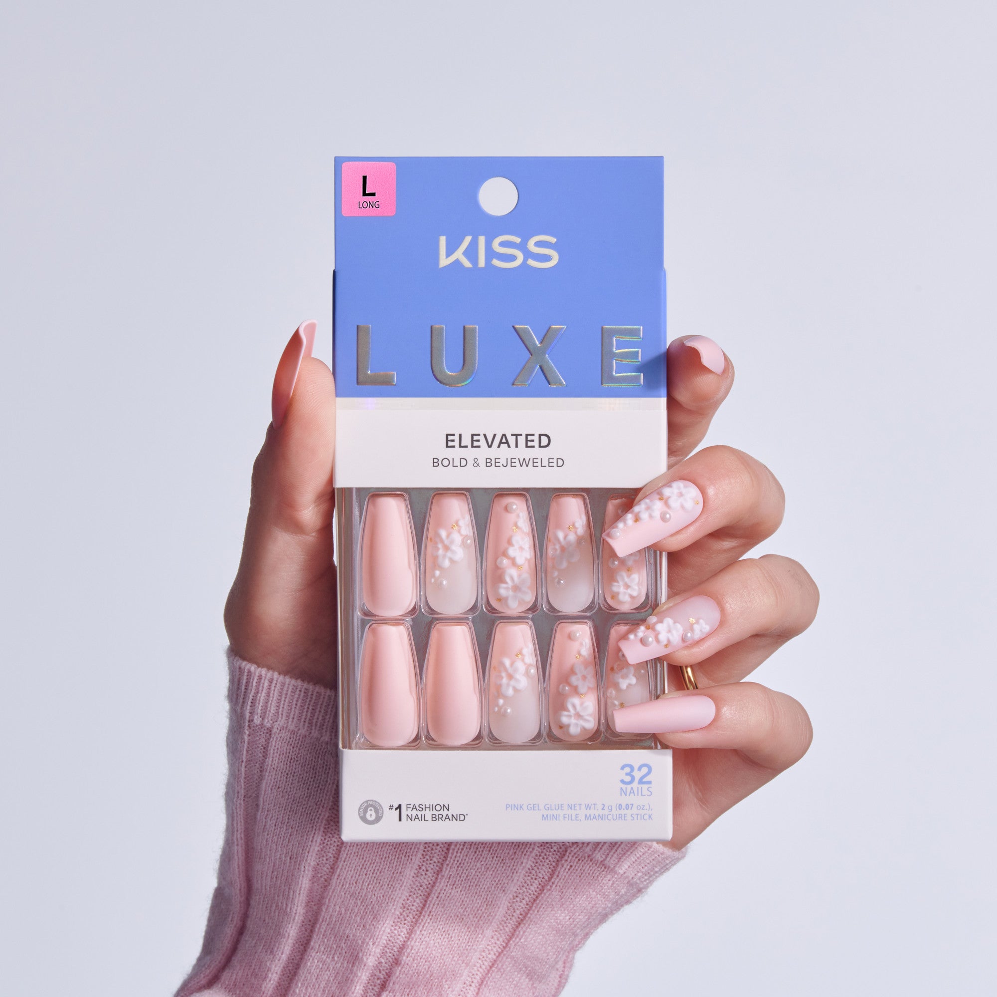 Kiss Luxe Press On Fake Glue Nails - Wandering Tide | 3D & Jewel