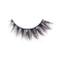 The image shows a single false eyelash. The eyelash is thick and voluminous with a dramatic, wispy design. It features several small, round, reflective rhinestones attached along the lash line, adding a touch of sparkle and glamour. The lash band is black and appears to be flexible for easy application.