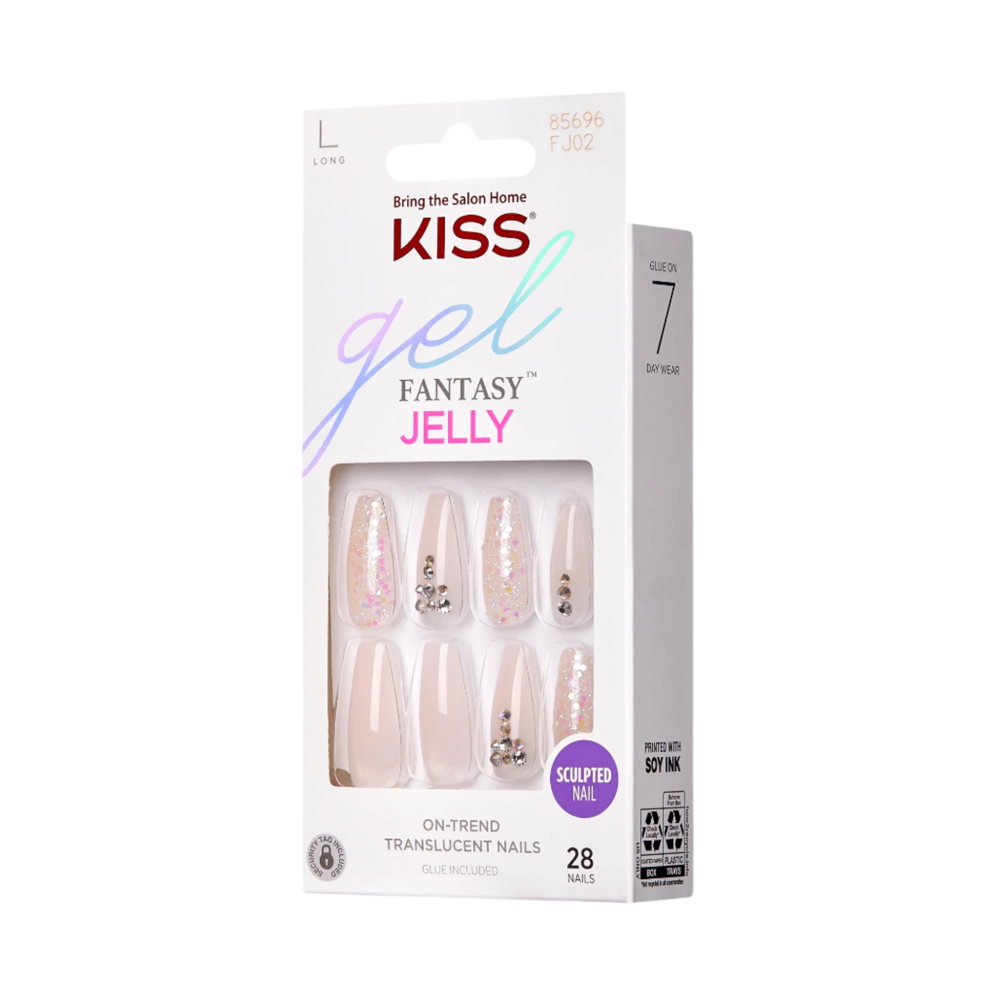 KISS Gel Fantasy Jelly Press On Glue Nails - Jelly Juice