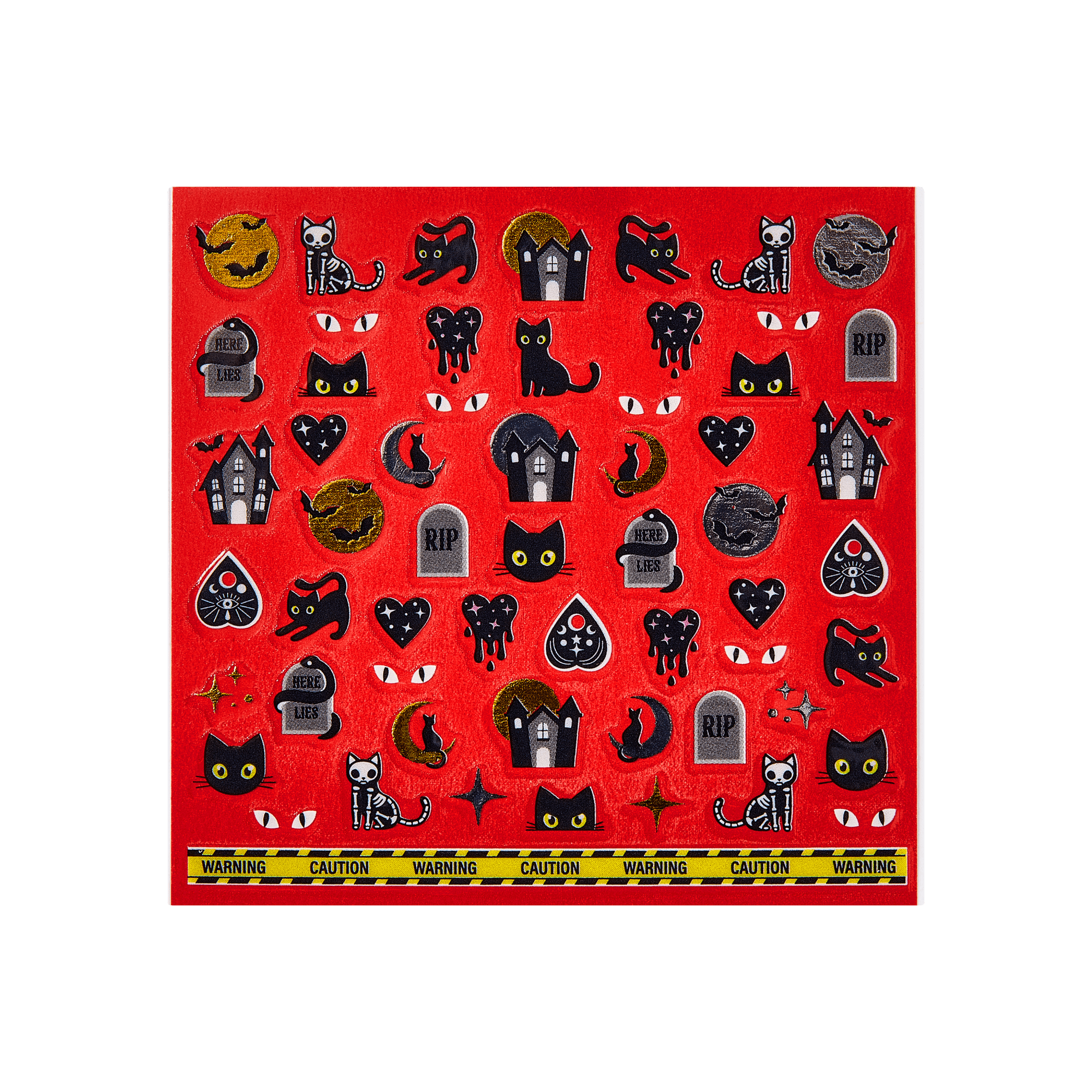 Kiss Glow-In-The-Dark Halloween Press On Fake Nail Art Stickers - Mischief | 3 Sheets, Multicolor