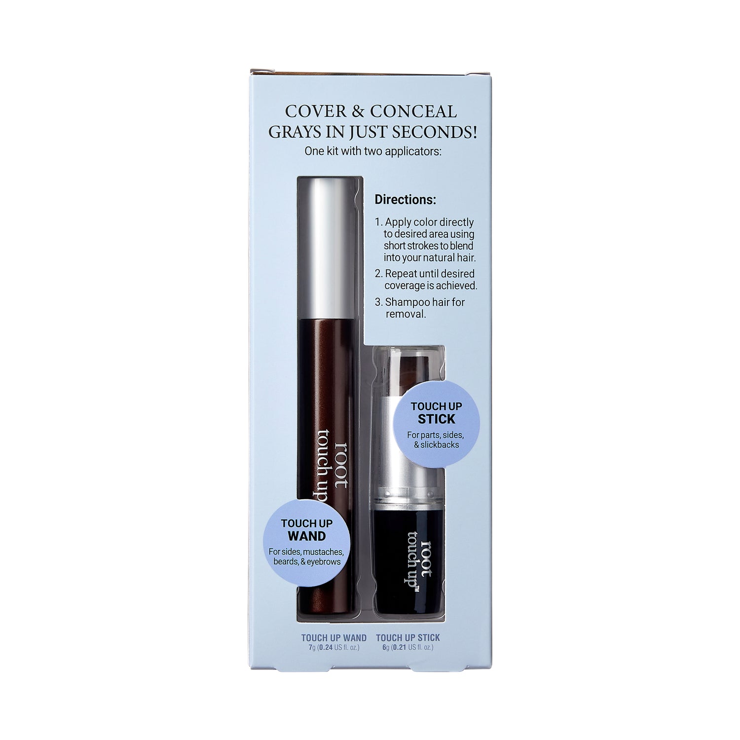 KISS Colors &amp; Care Root Touch Up 2-in-1 Cover &amp; Conceal Kit - Dark Brown