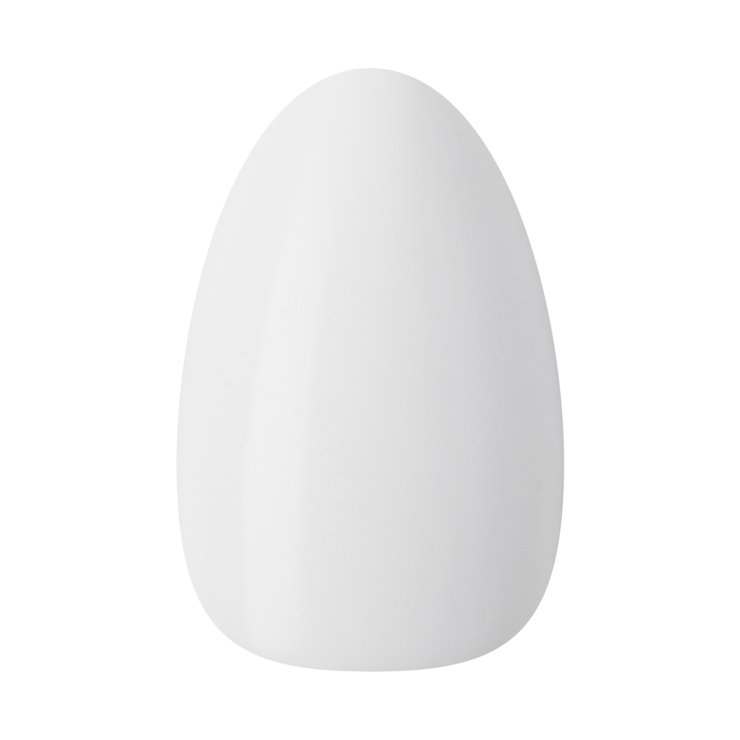 White egg-shaped object on plain background