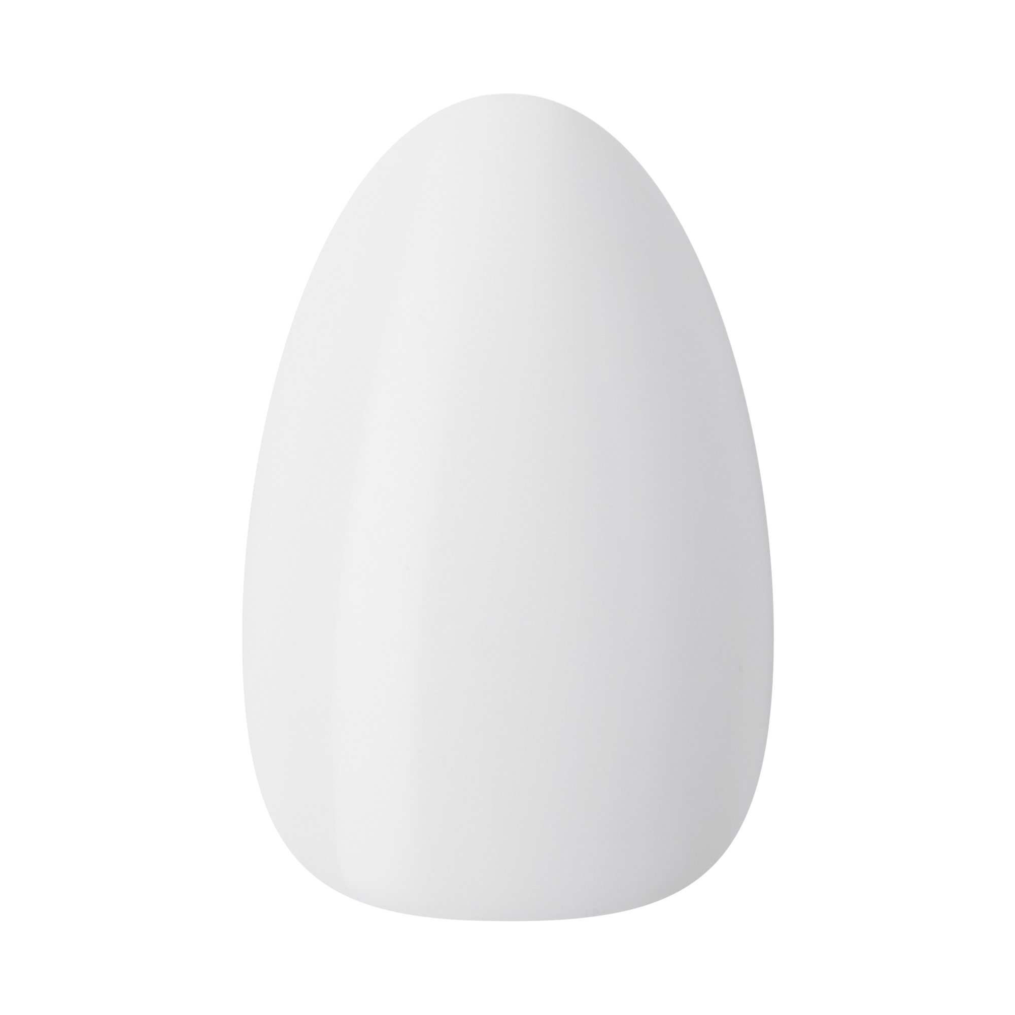 White egg-shaped object on plain background