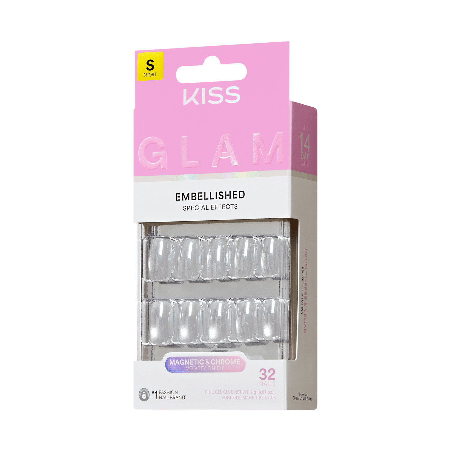 KISS GLAM Embellished Press On Glue Nails - Moonfizz