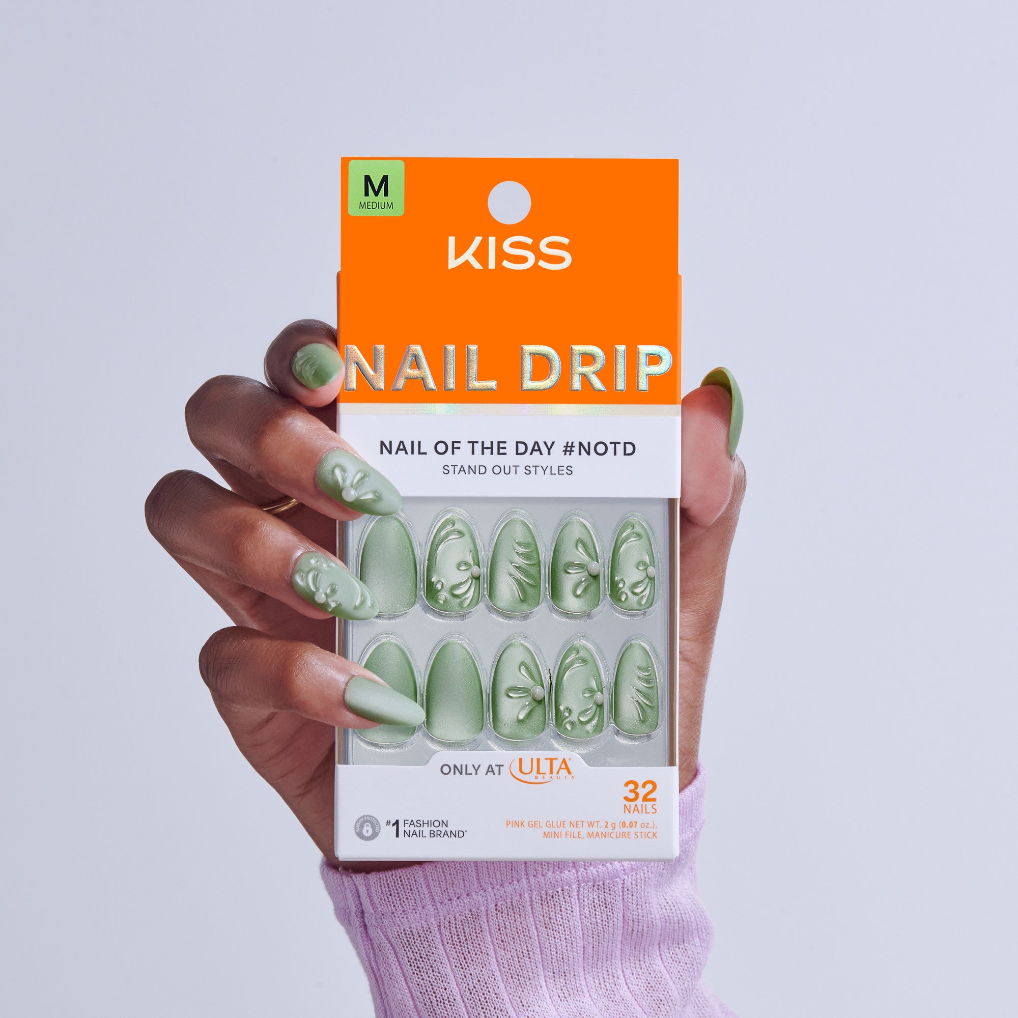 KISS NAIL DRIP Press On Glue Nails - Dancing Heart