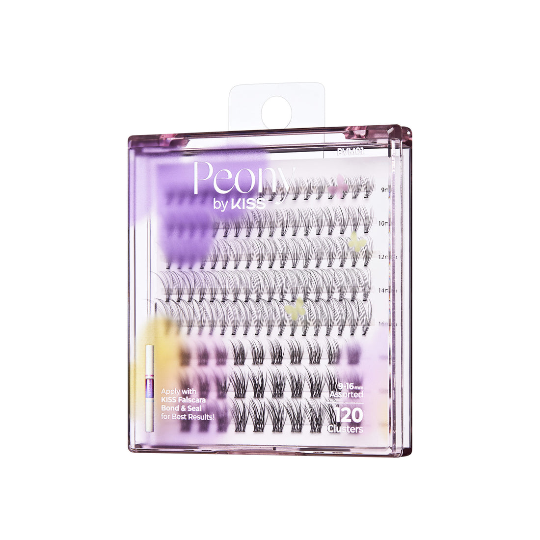 KISS Peony False Eyelashes, Lash Extension Kit, 120 Lash Clusters - Misty Haze