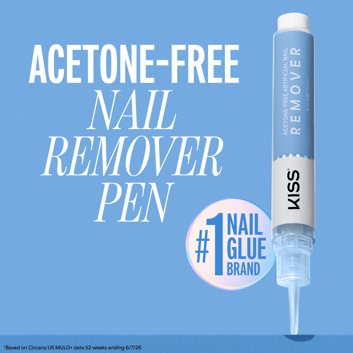 Kiss Acetone-Free Artificial Nail Remover Pen | Fake Nail Remover, Press-On Remover, Precision Tip for Gentle Removal, Non-Damaging, Vitamin E &amp; Keratin Infused, 0.2 fl. oz.