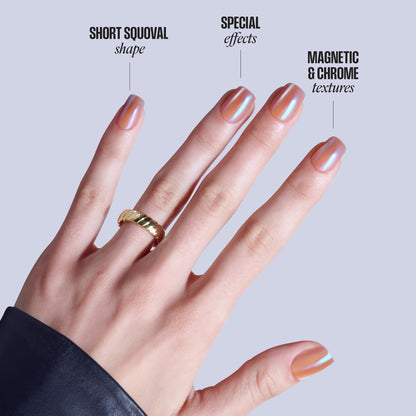 KISS GLAM Embellished Press On Glue Nails - Golden Hour Affairs