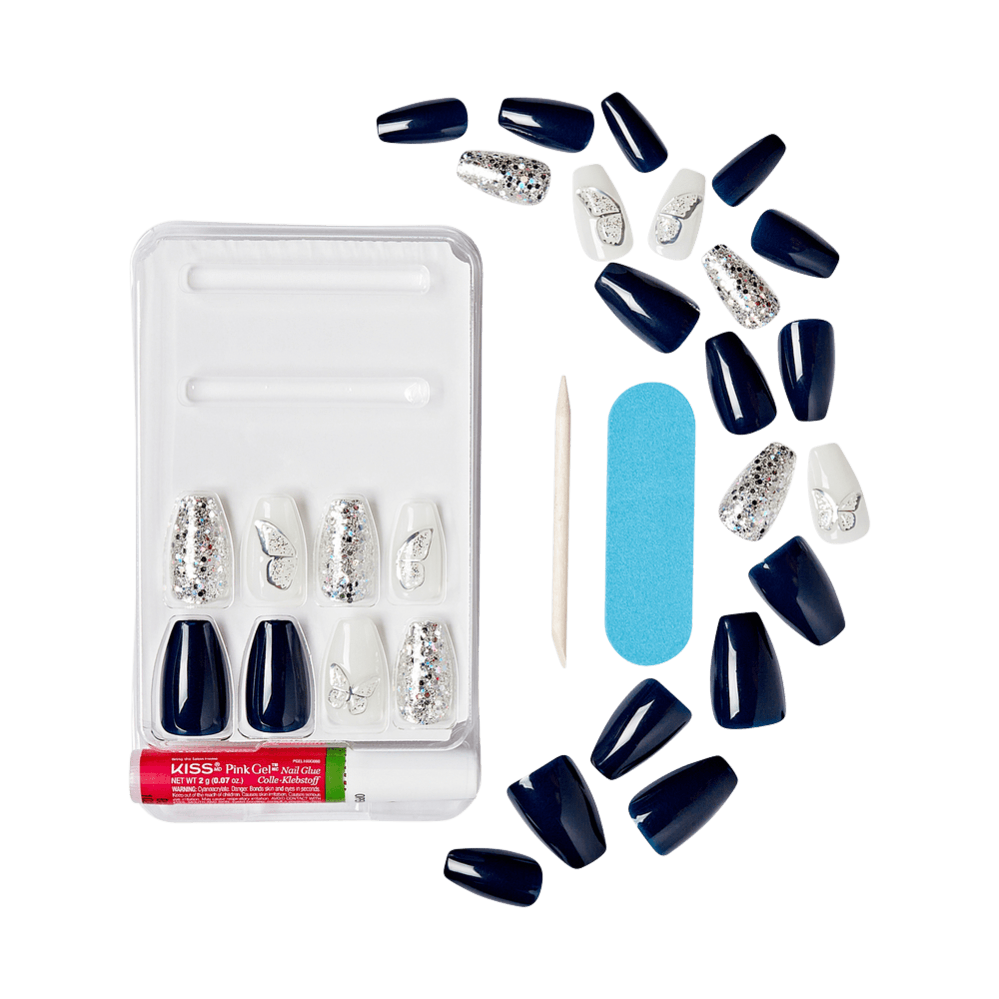KISS Gel Fantasy Allure Press On Glue Nails - Stunned By You