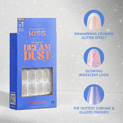 KISS Gel Fantasy Dreamdust Press On Glue Nails - Sugar Rush