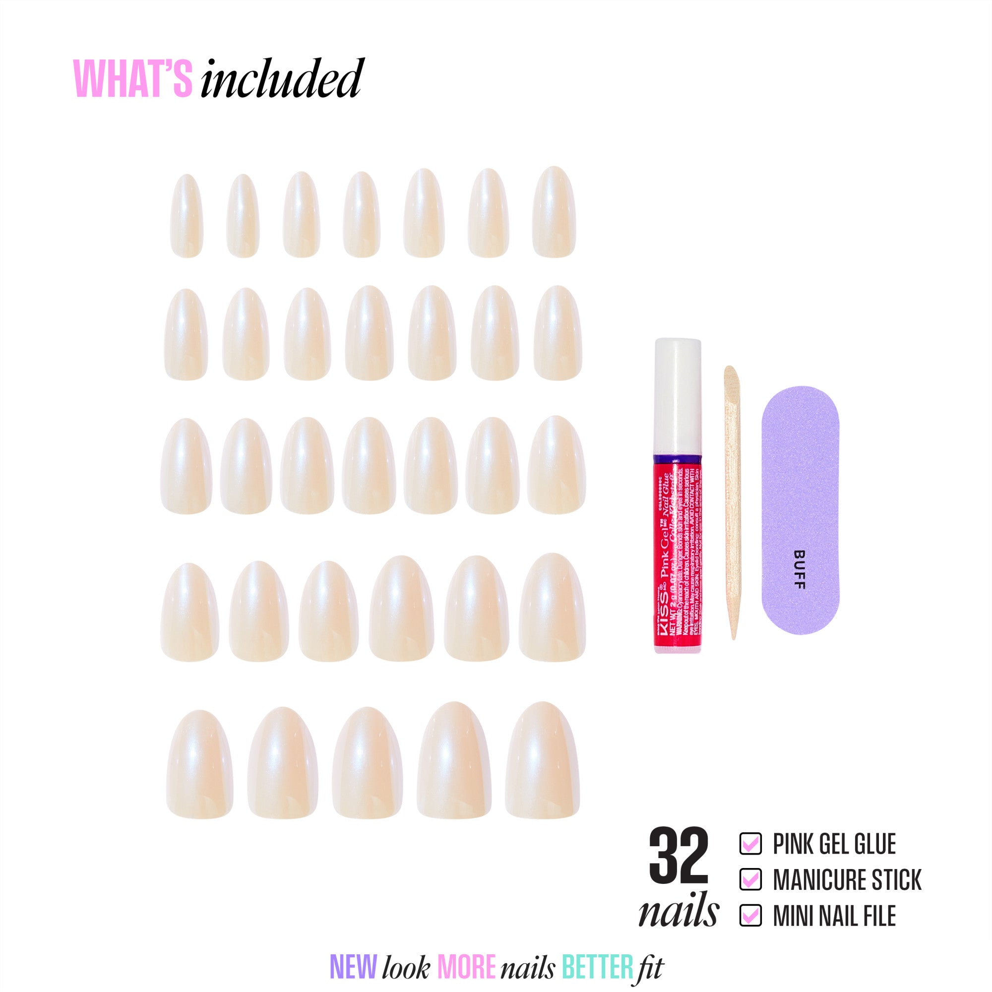 KISS GLAM Embellished Press On Glue Nails - Dive