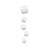 Five white nails on a transparent background