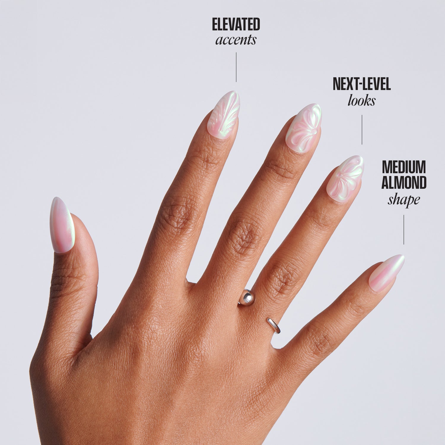 Kiss Glam Jeweled Press On Glue Nails - Pearl Dust