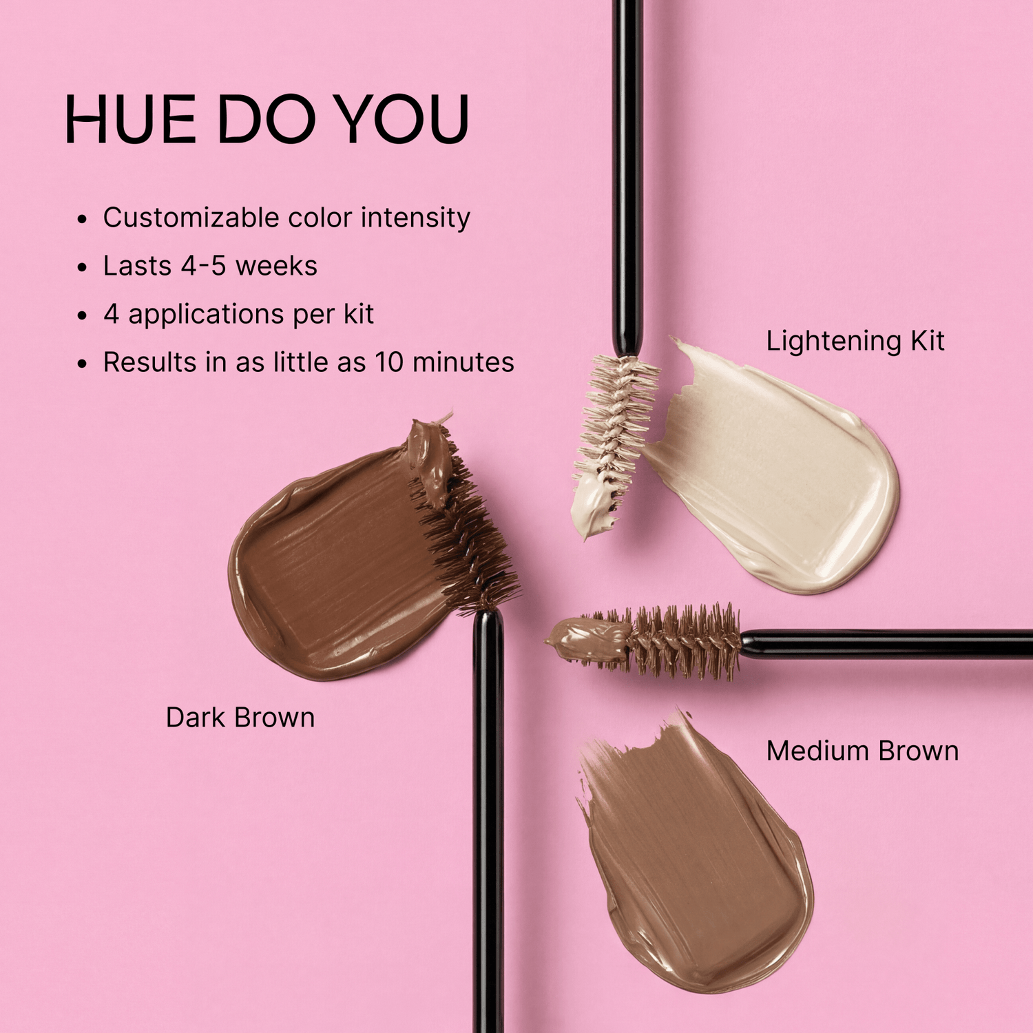 Kiss Tinting Cream Kit - Dark Brown | Starter Kit,  8 Pre-Measured Pouches, Eyebrow Brush
