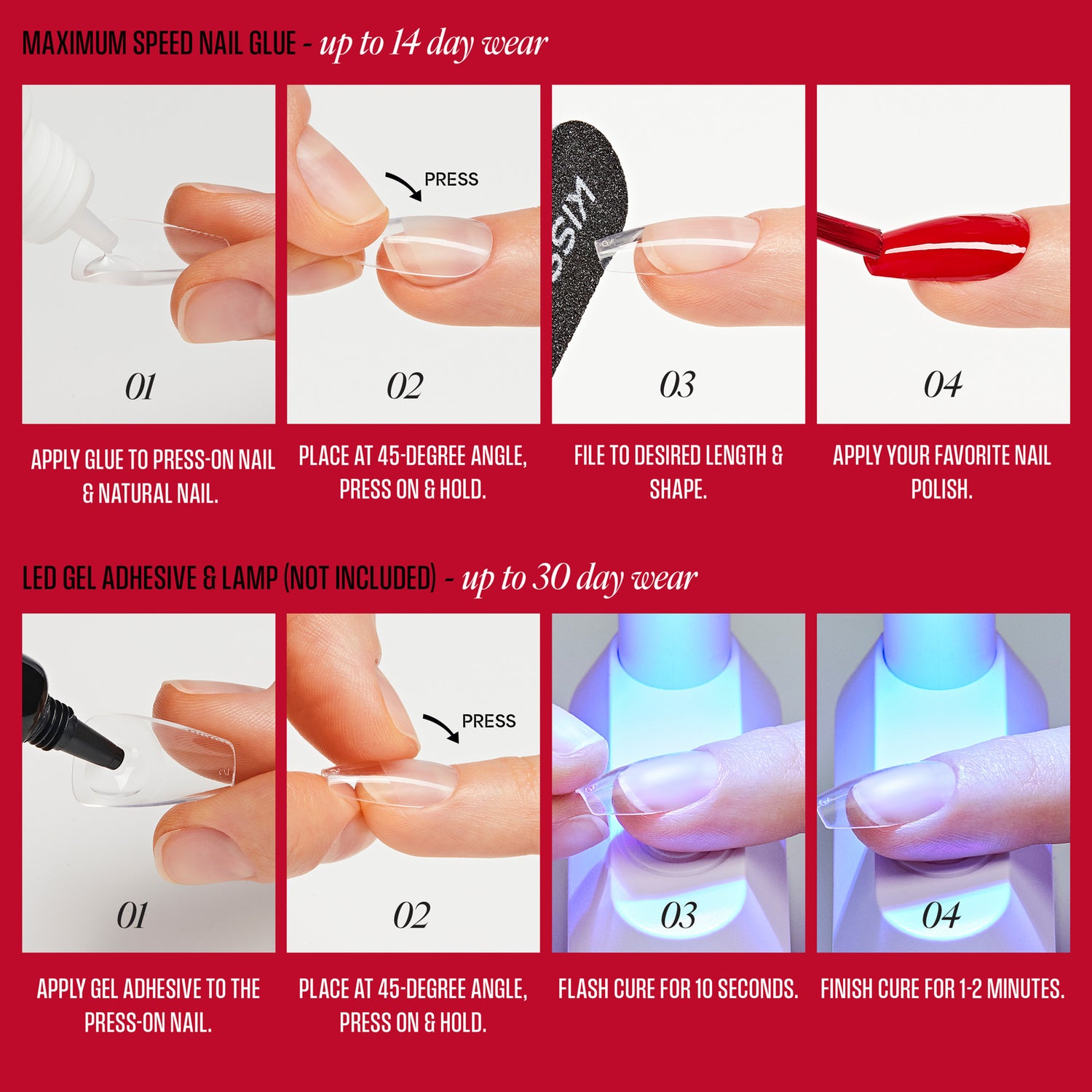 KISS Professional Full Cover Press On Nails - Absolutes