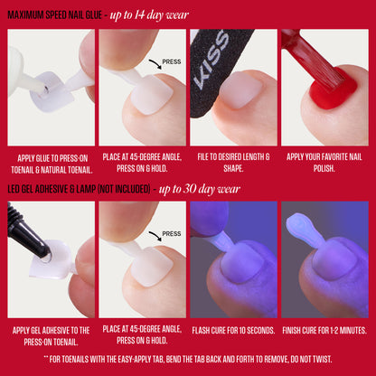 KISS Professional Full Cover Press On Toenails - Tippy Toes