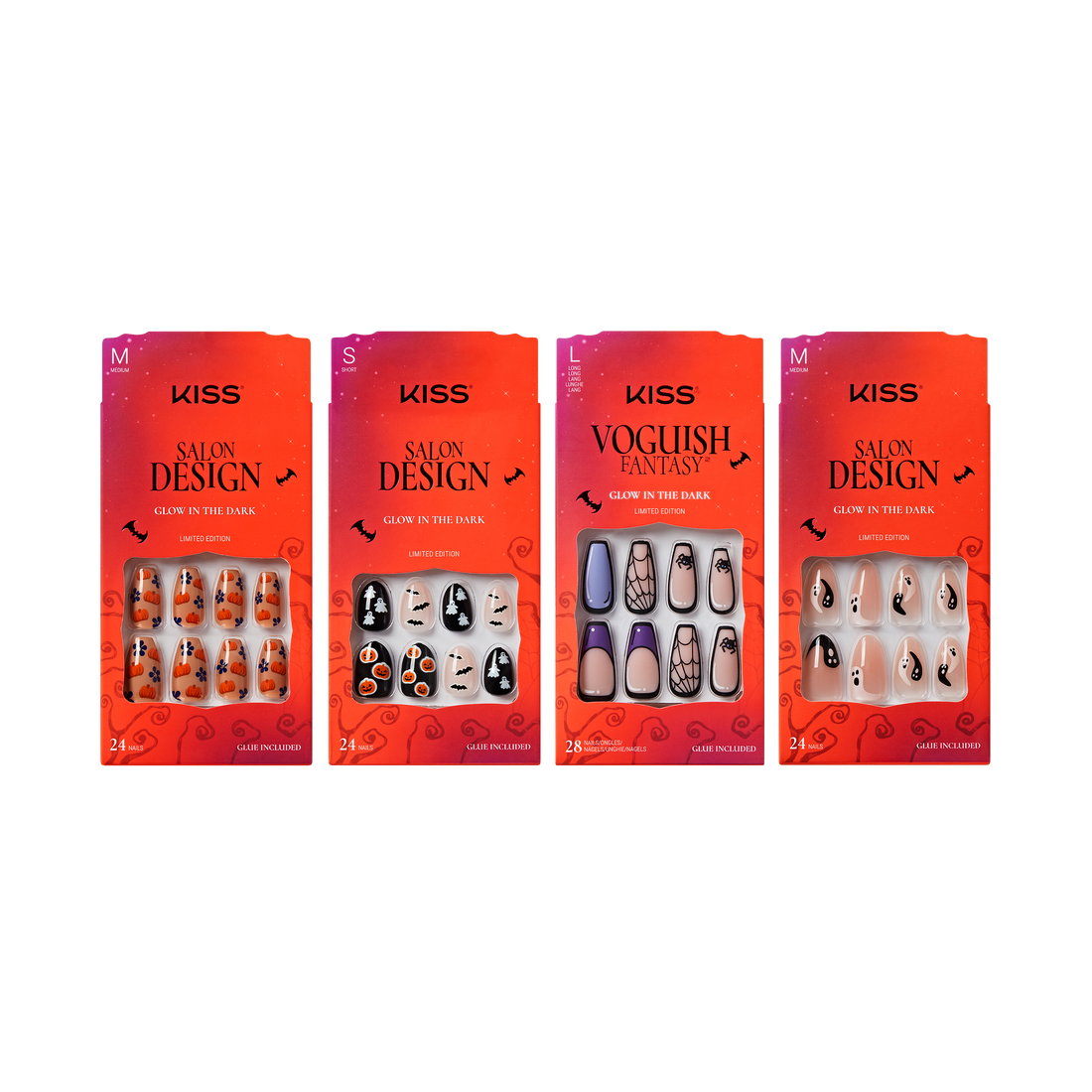 KISS Press On Glue Nails Halloween Bundle - Fright Night Favorites