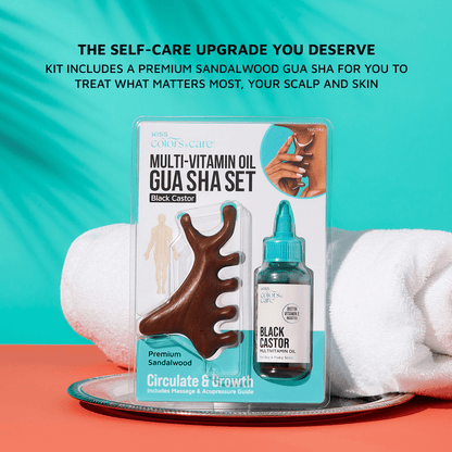 KISS Colors &amp; Care Multivitamin Oil &amp; Gua Sha - Tea Tree