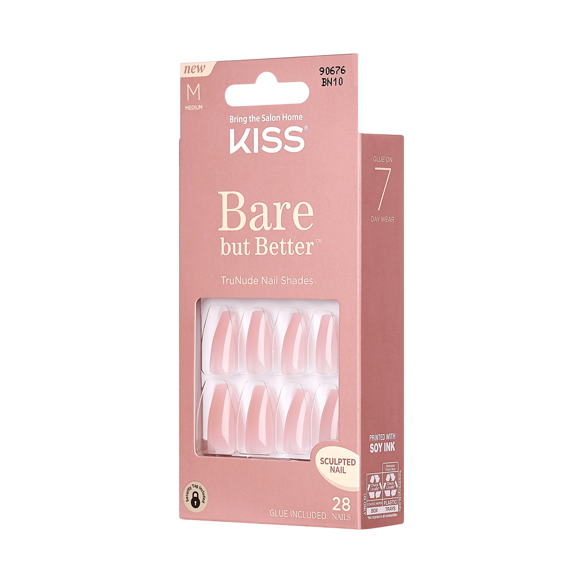 KISS Bare but Better Press On Glue Nails - Bare Nude