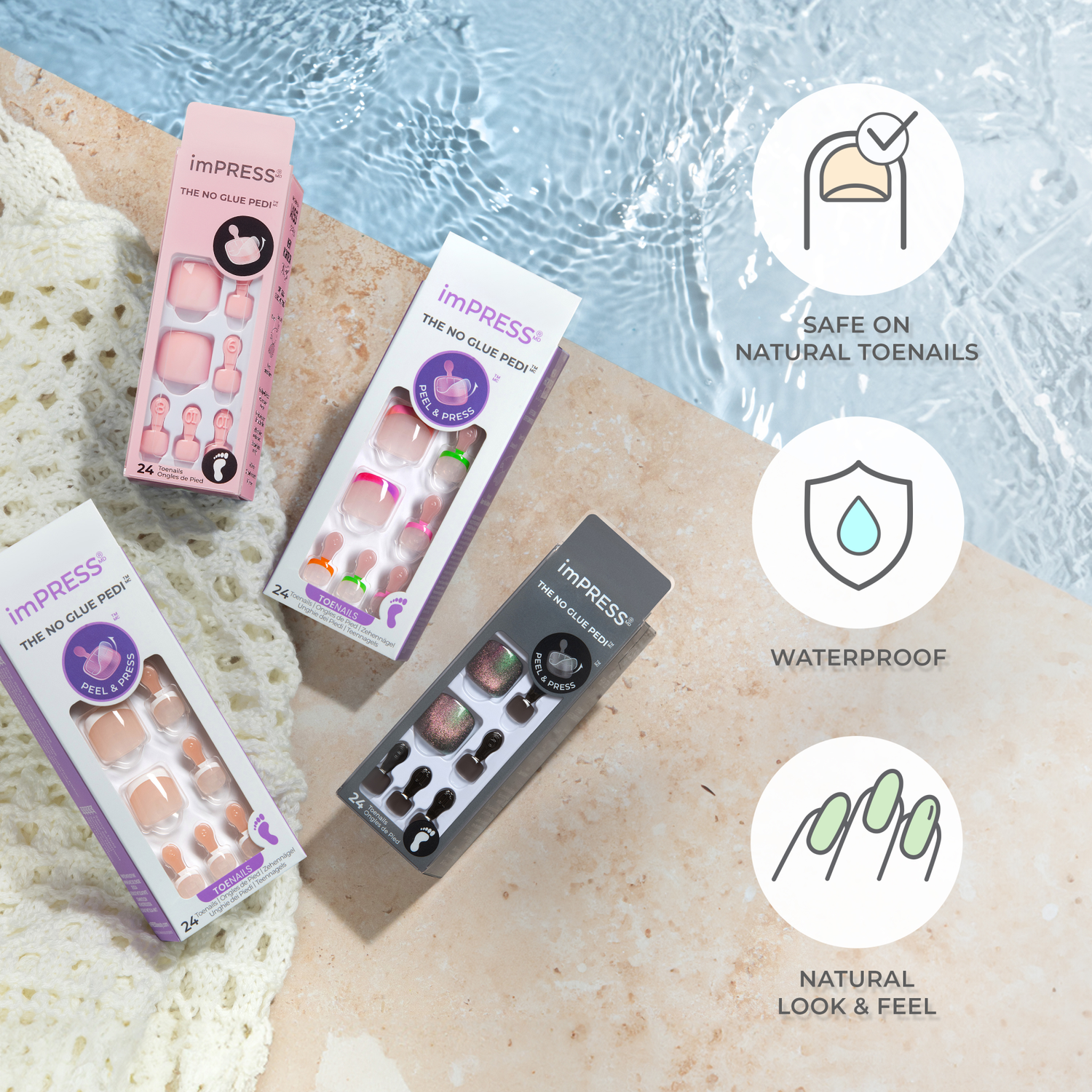 imPRESS Color Press On Toenails - Roundabout