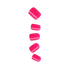 Five pink nails on a transparent background