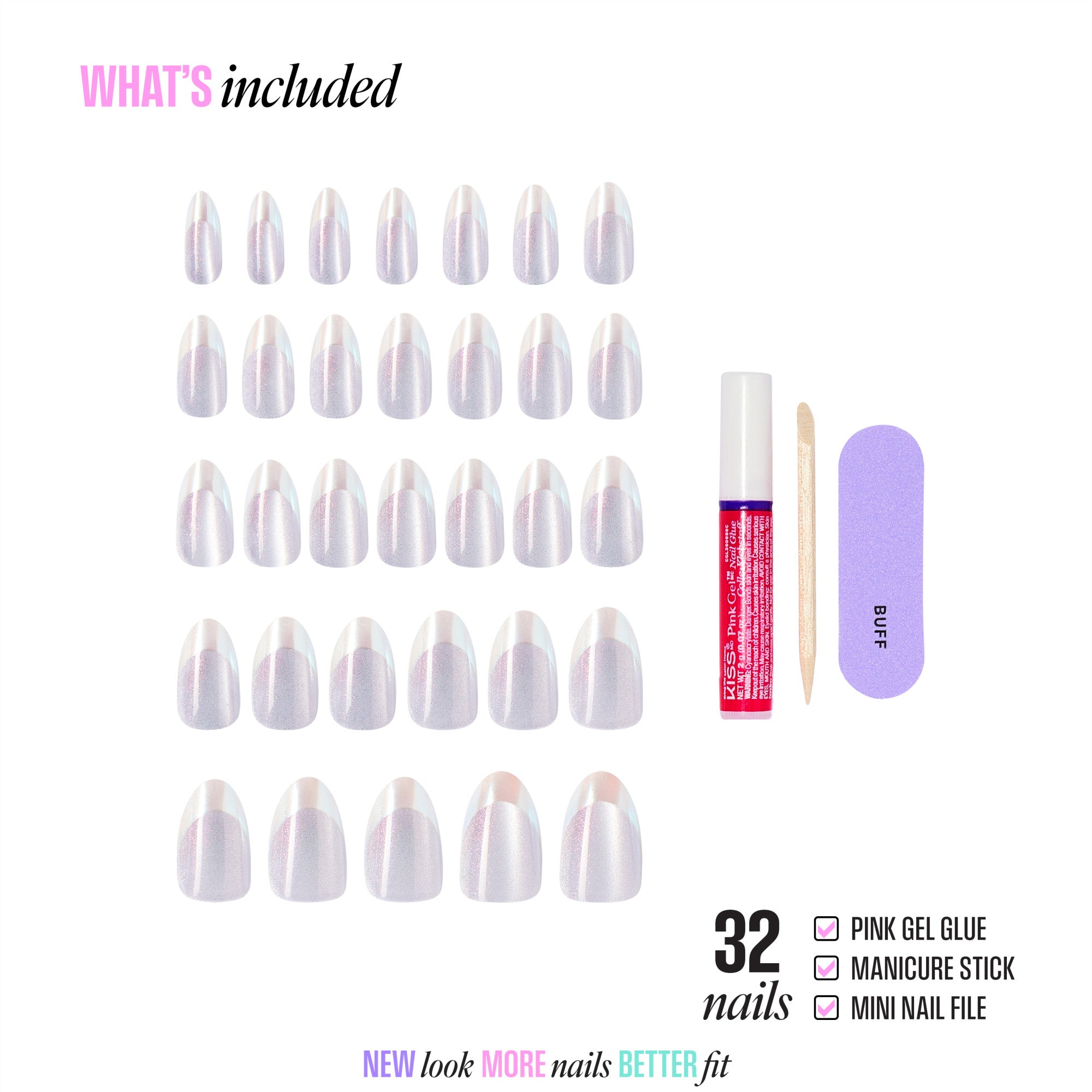 KISS GLAM Embellished Press On Glue Nails - Fairy Tale