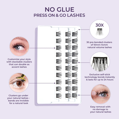 Wispy | 30 Clusters imPRESS Falsies 10mm-14mm No Glue Needed - Image 7