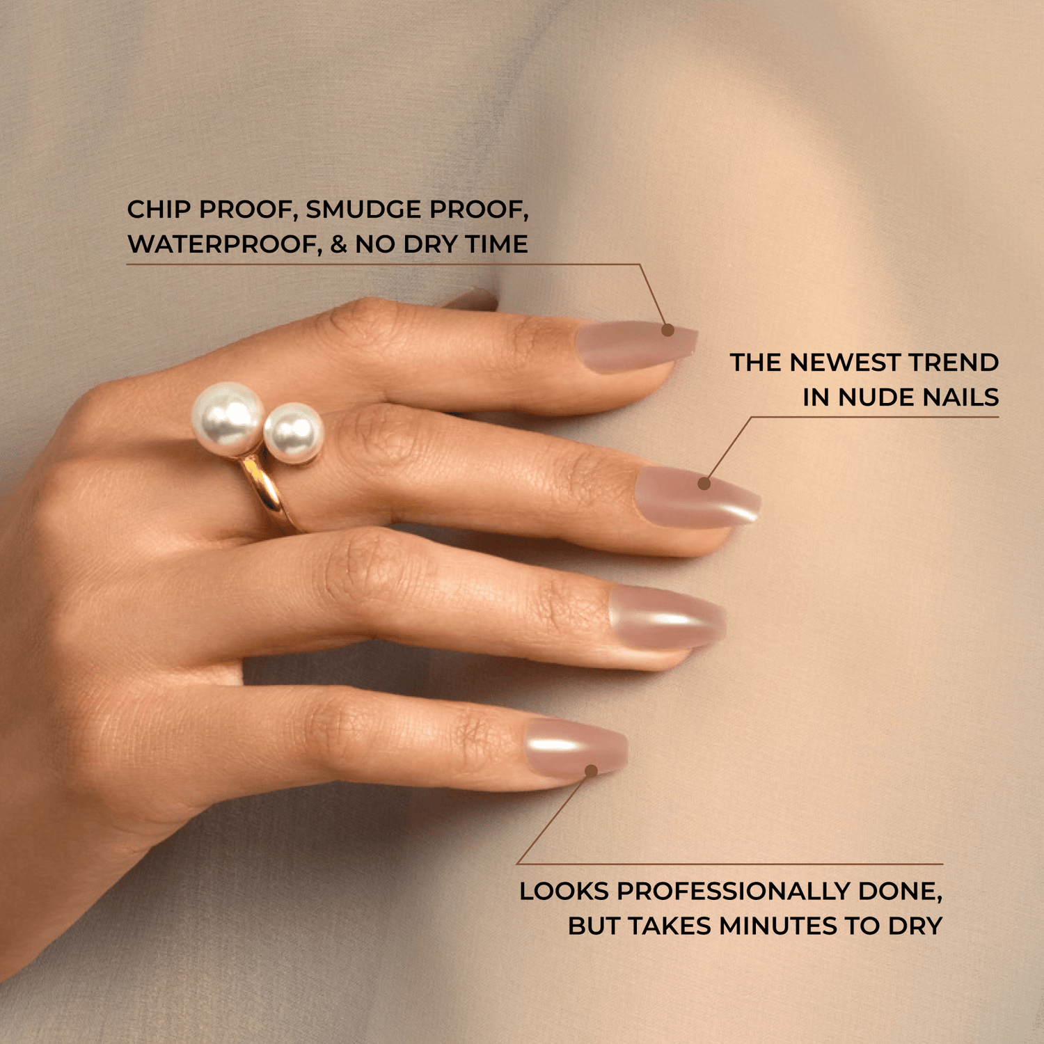KISS Bare but Better Press On Glue Nails - Nude Lipstick
