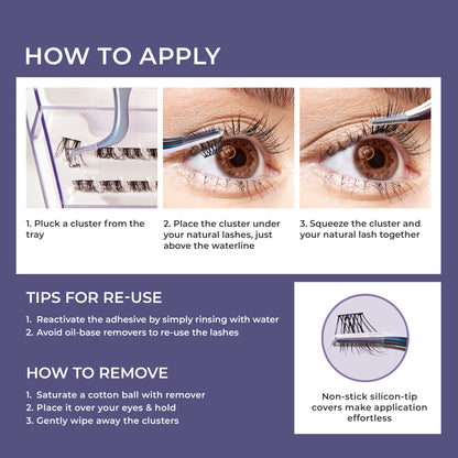 imPRESS Falsies Long Lasting Pre-Glued Lash Clusters Kit - Demi Bold