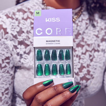 KISS CORE Magnetic Press On Glue Nails – Shimmering