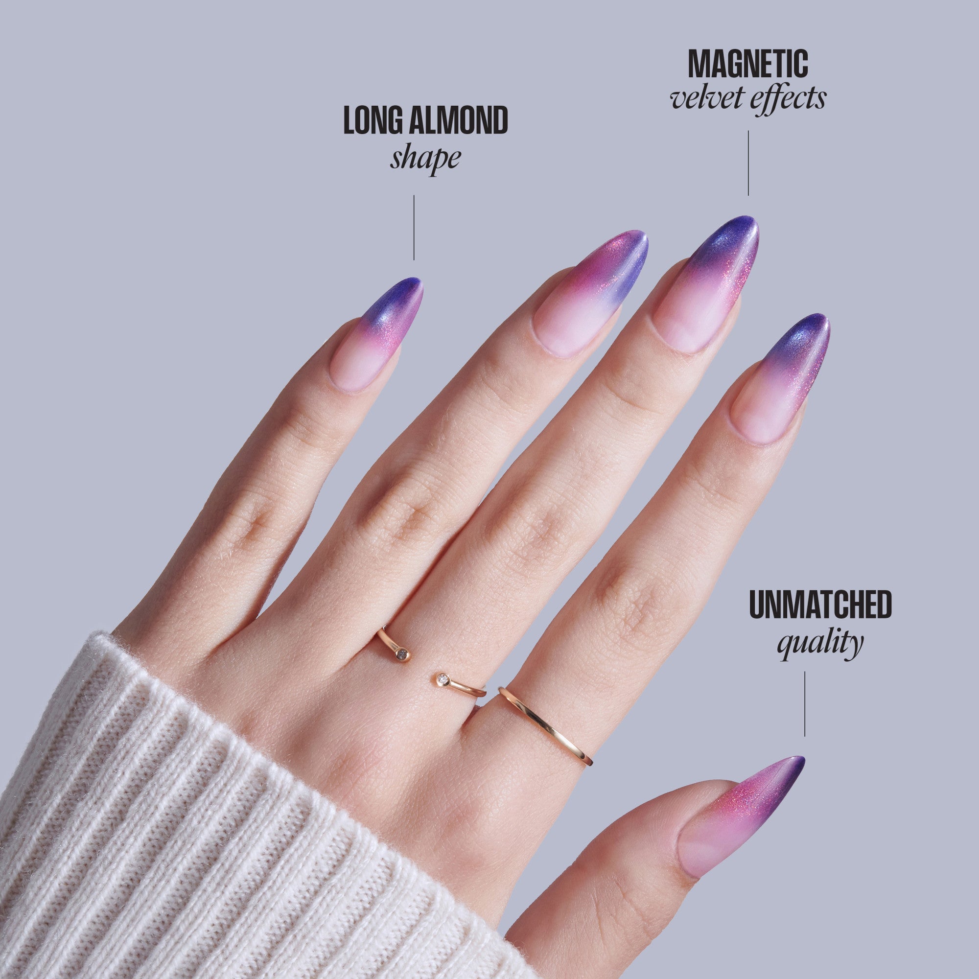 KISS CORE Magnetic Press On Glue Nails - Twinkling Stars