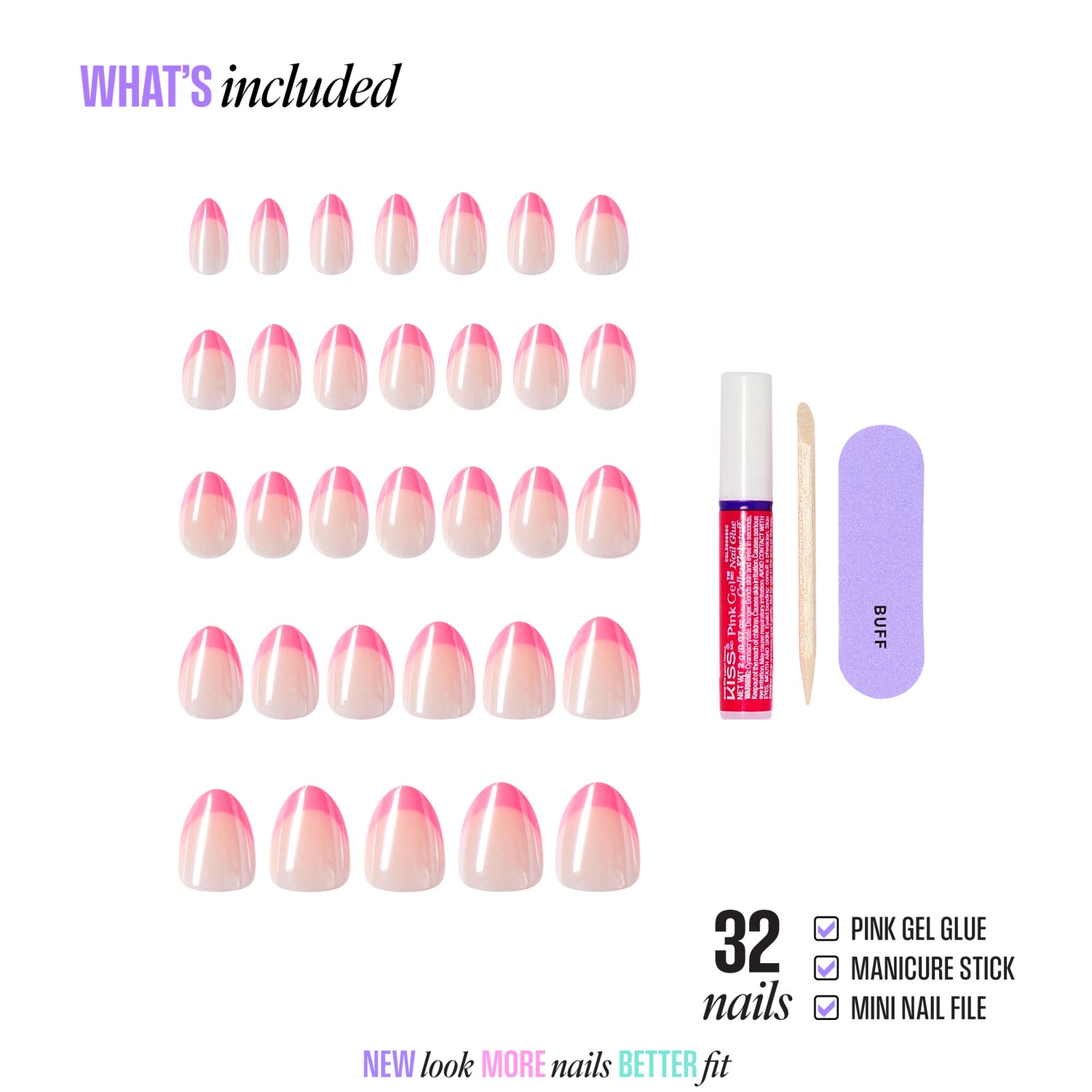 KISS CORE Design Press On Glue Nails - Shining Bright