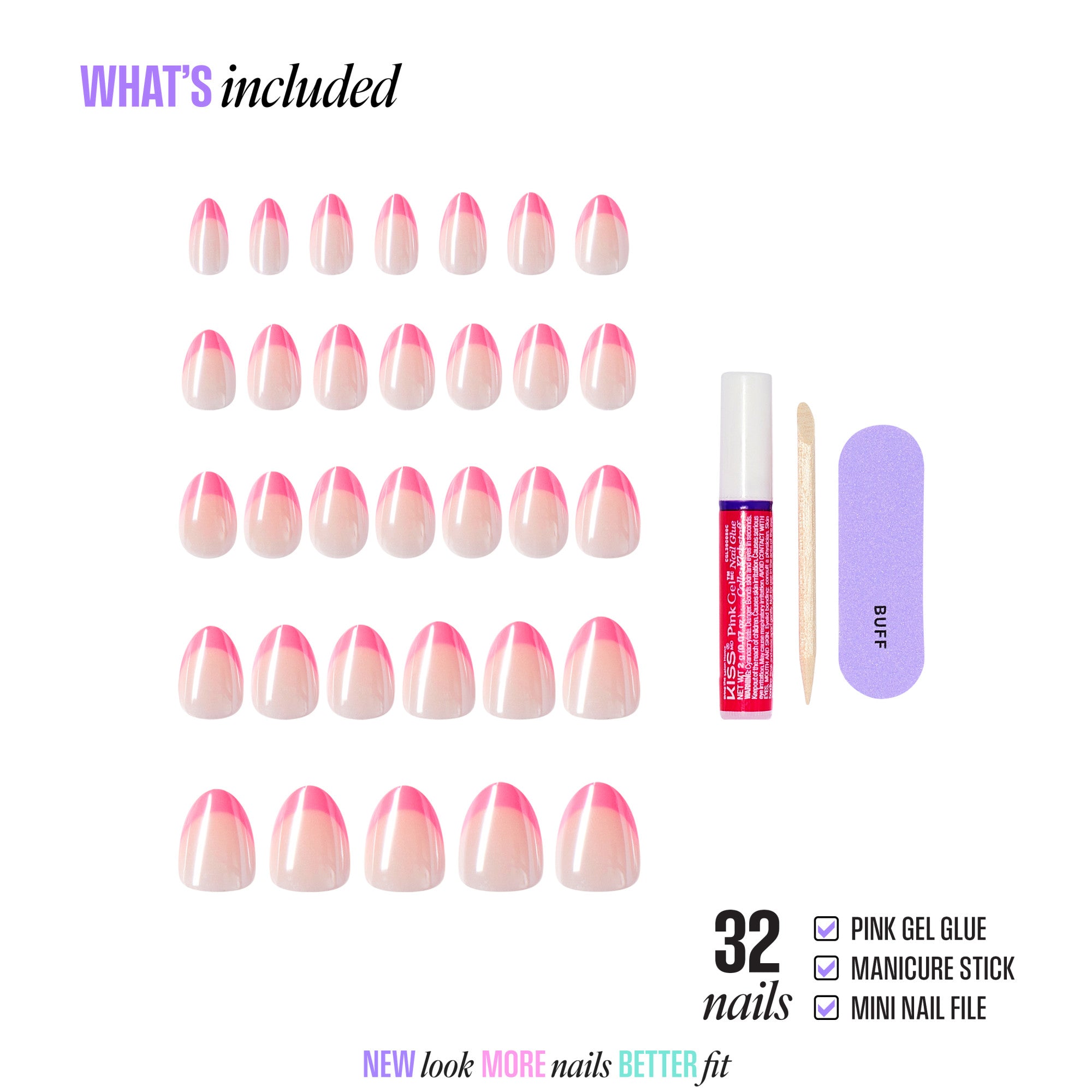 KISS CORE Design Press On Glue Nails - Shining Bright