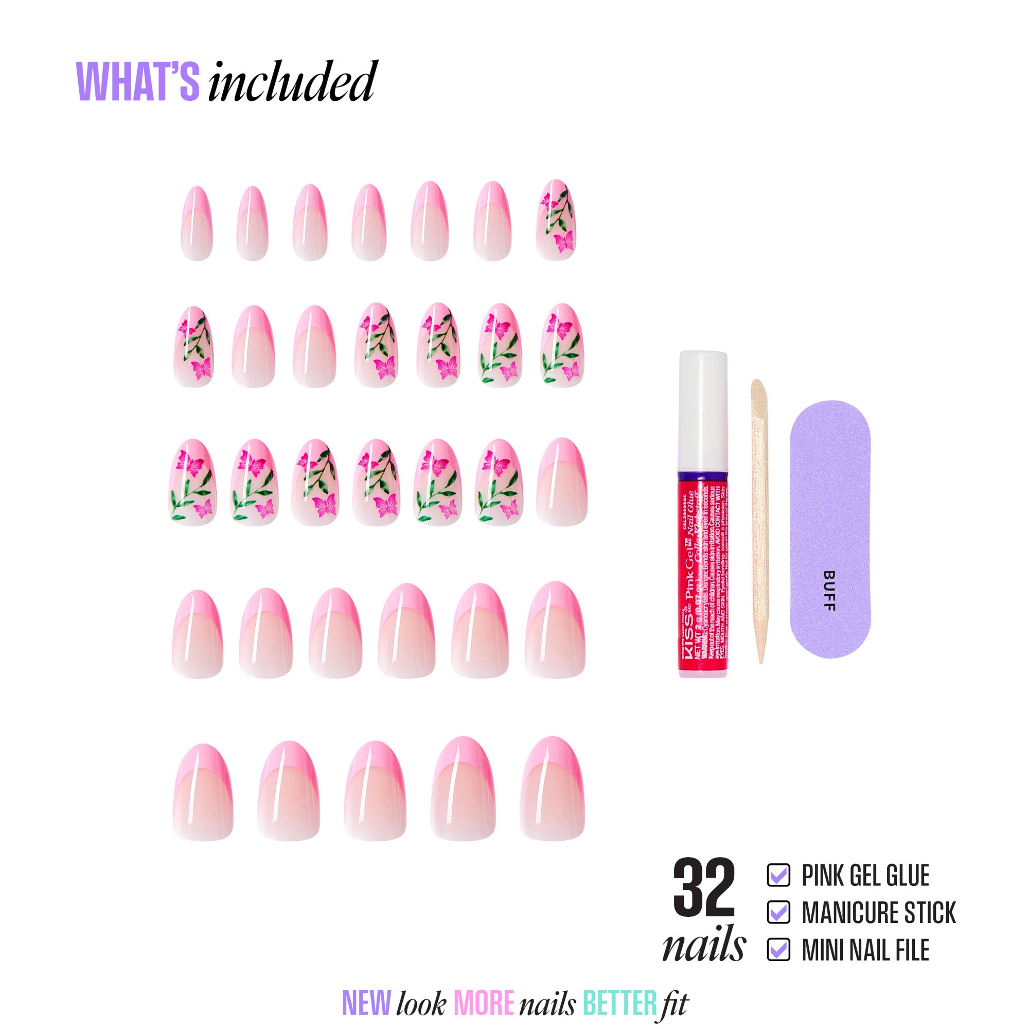 KISS CORE Design Press On Glue Nails - Springtime Splendor