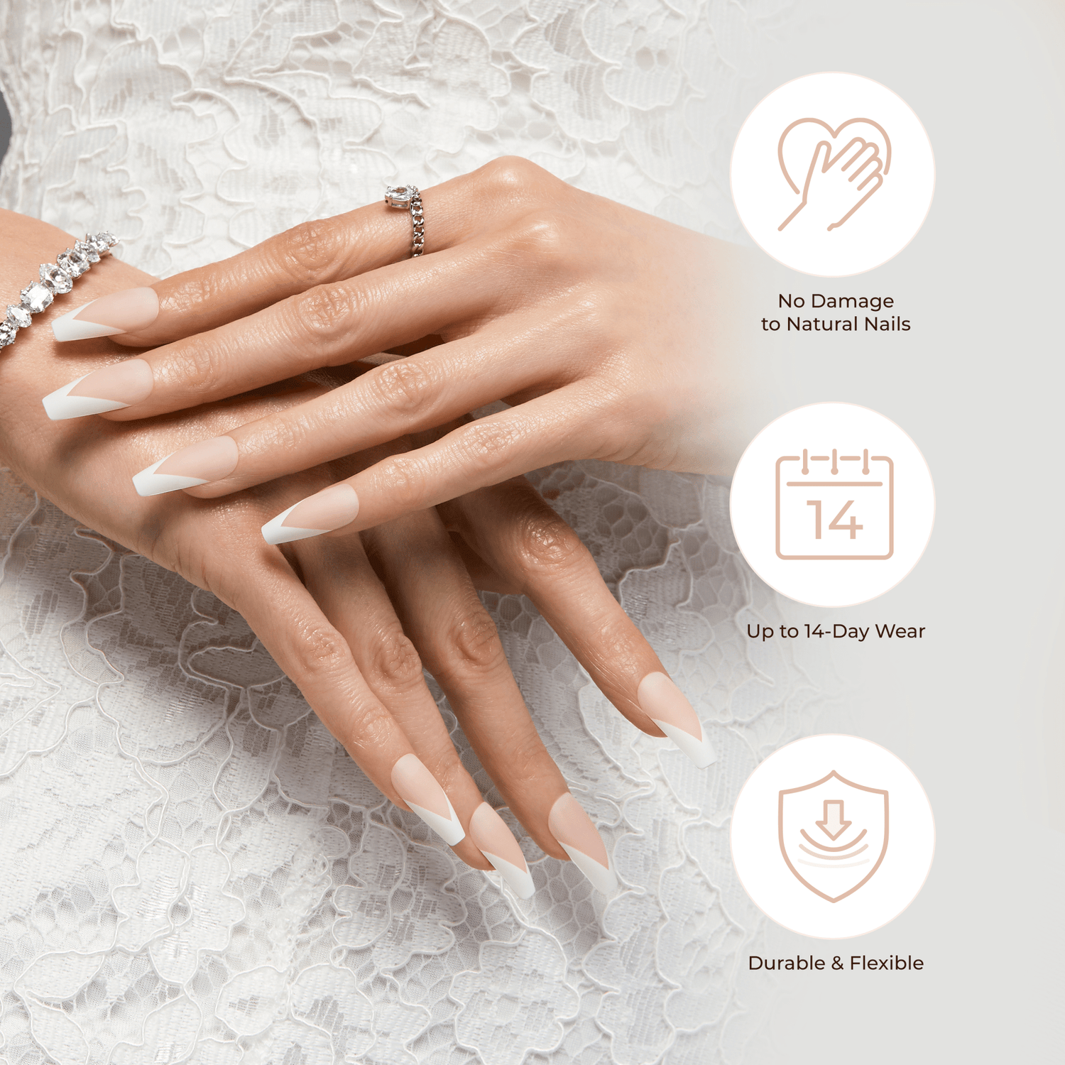 KISS Classy Press On Glue Nails - New Nail, New Me