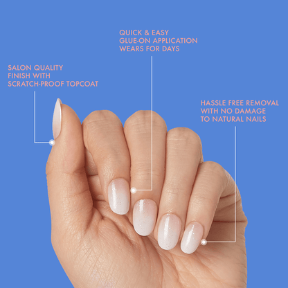 KISS Gel Fantasy Dreamdust Press On Glue Nails - Mood Dust