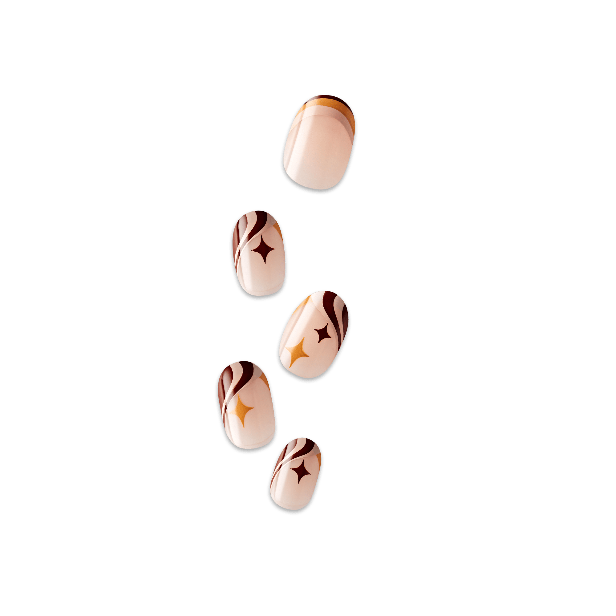 imPRESS Design Press On Nails - Cappuccino  Swirls
