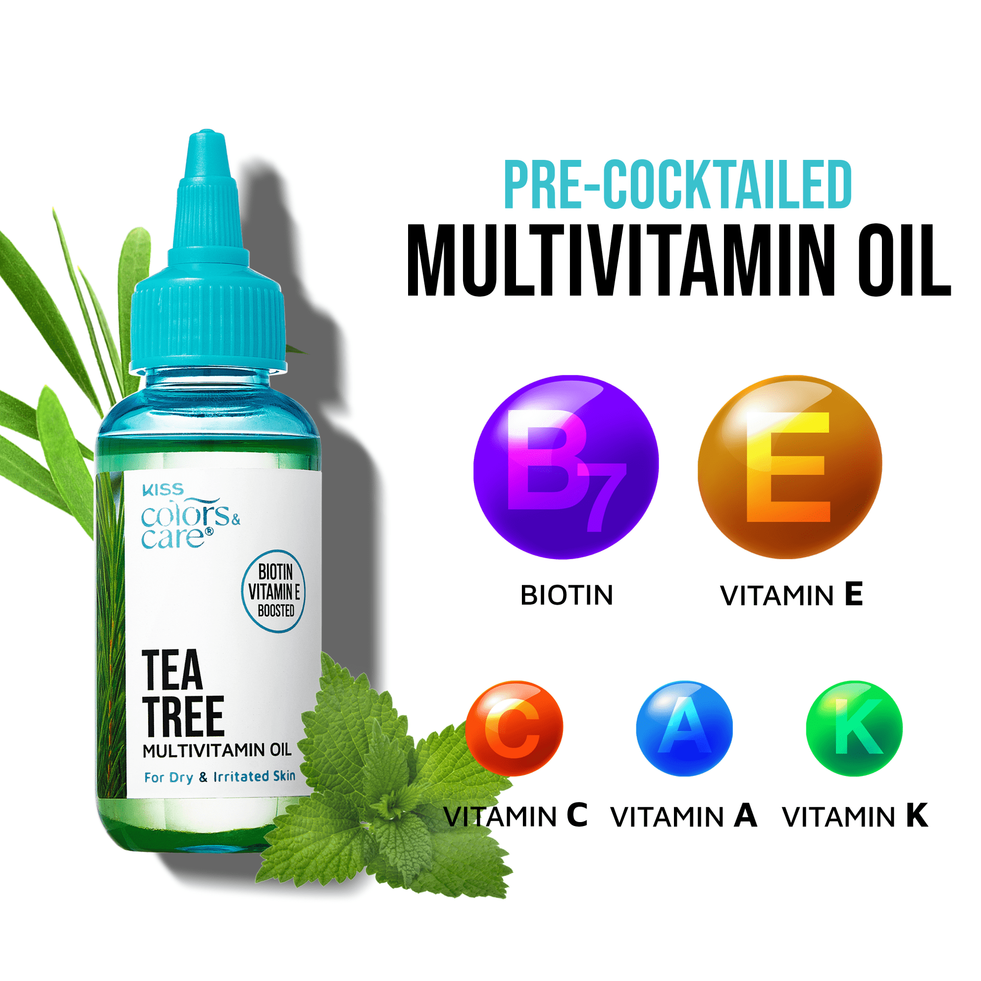 KISS Colors &amp; Care Multivitamin Oil - Tea Tree