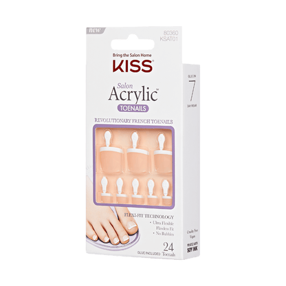 KISS Salon Acrylic French Press On Glue Toenails - Walk Away