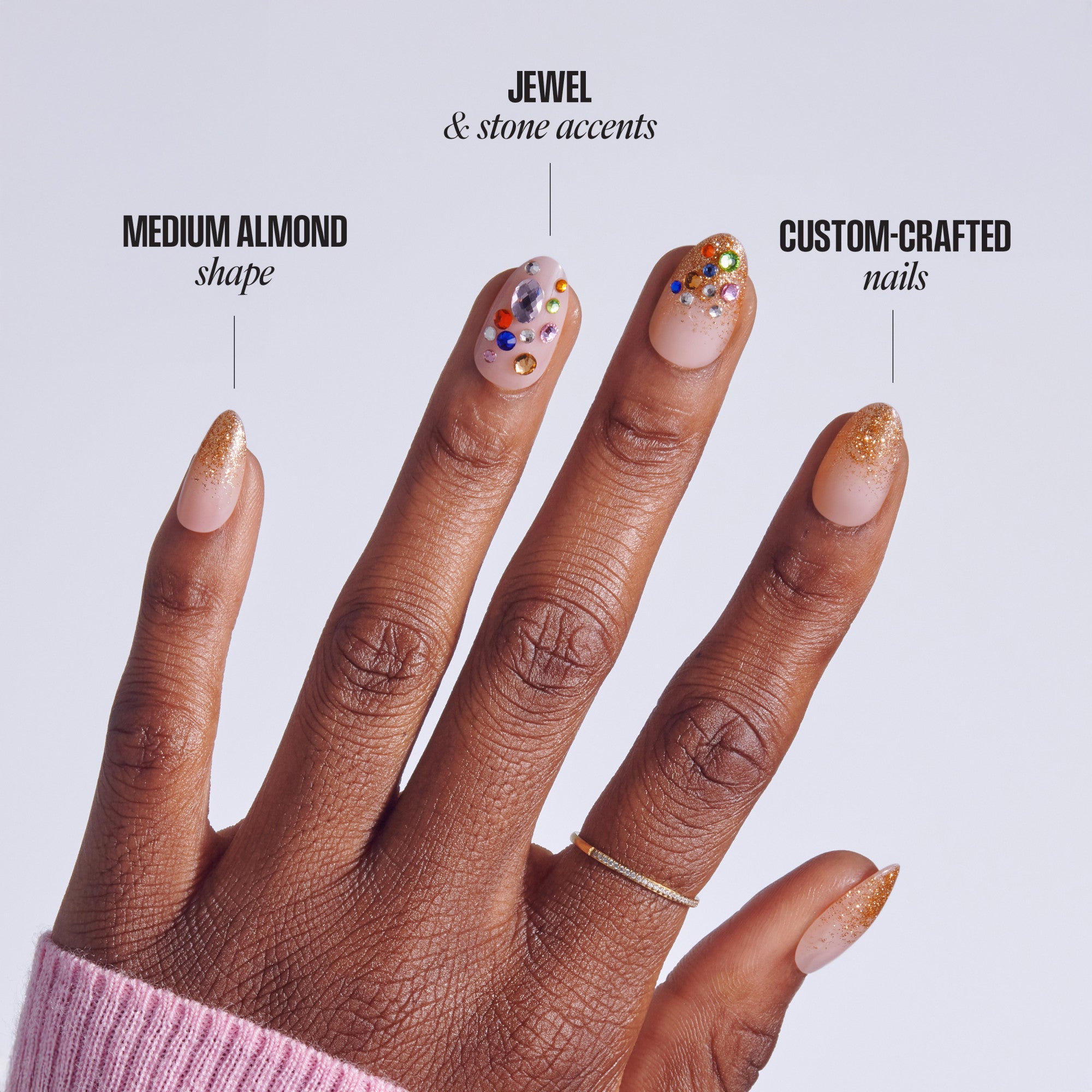 KISS LUXE Press On Glue Nails - Golden Field