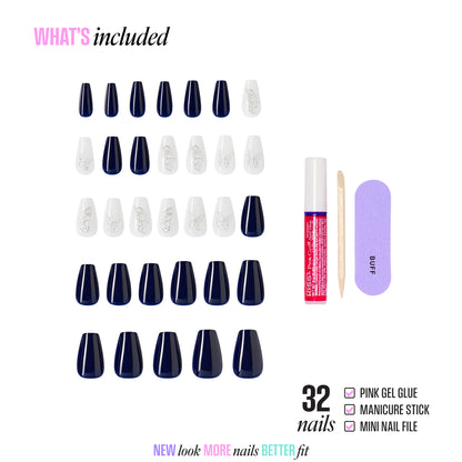 KISS GLAM 3D &amp; Jewel Press On Glue Nails  - Starry Serenade