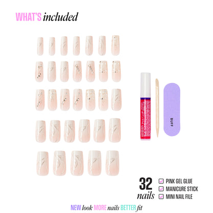 KISS GLAM 3D &amp; Jewel Press On Glue Nails  - Wrapped in Beauty