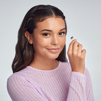 Authentic Natural | 1 Pair of Half Lash & 2 Clusters imPRESS Falsies easy tab 5mm-9mm No Glue Needed - Image 4