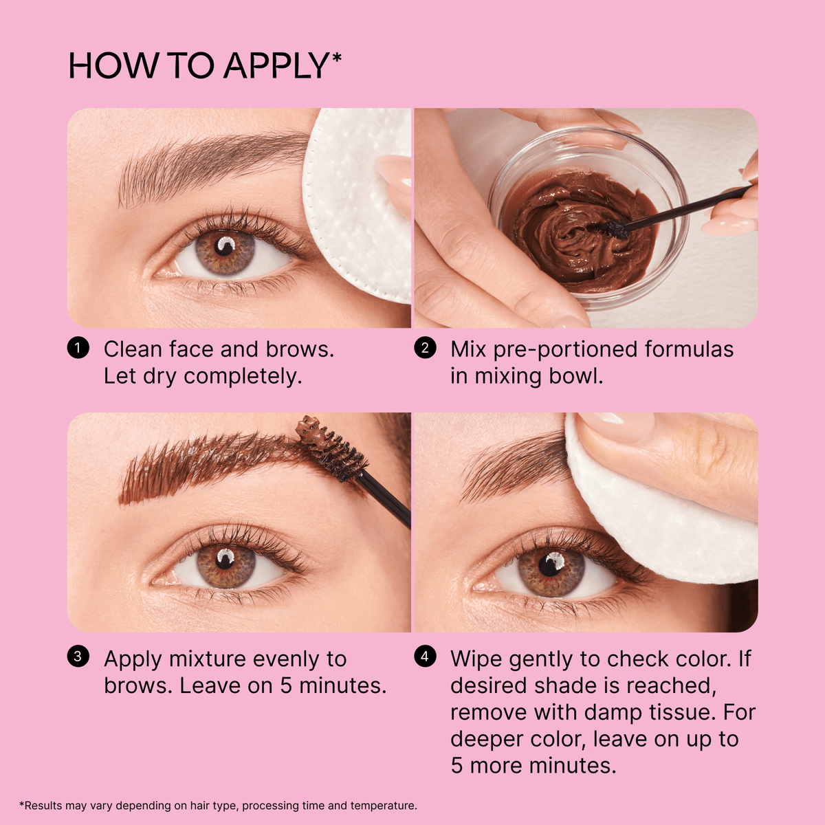 Kiss Tinting Cream Kit - Dark Brown | Starter Kit,  8 Pre-Measured Pouches, Eyebrow Brush