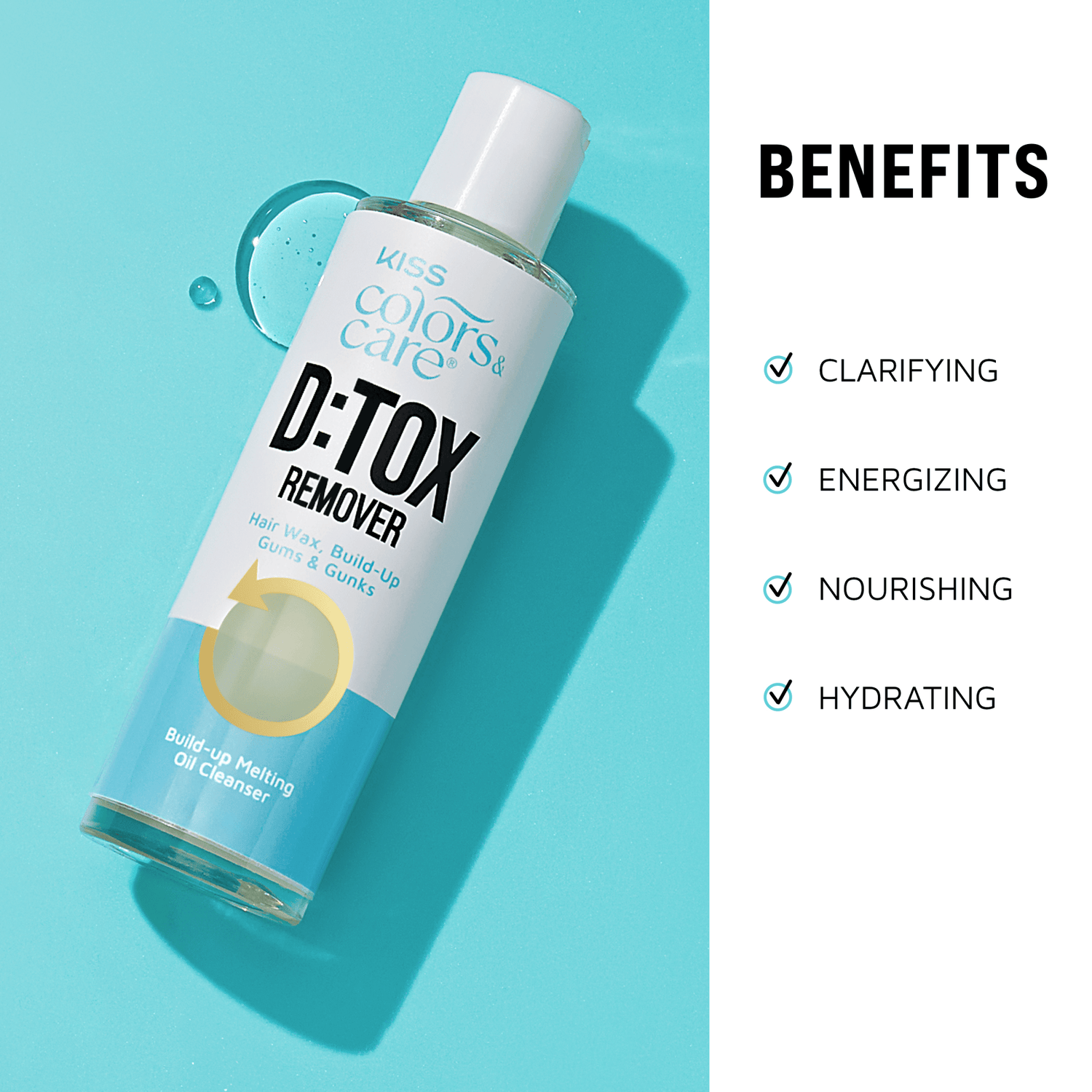 Kiss Colors & Care D:TOX Hair Detox Remover, Build-Up Melting Oil