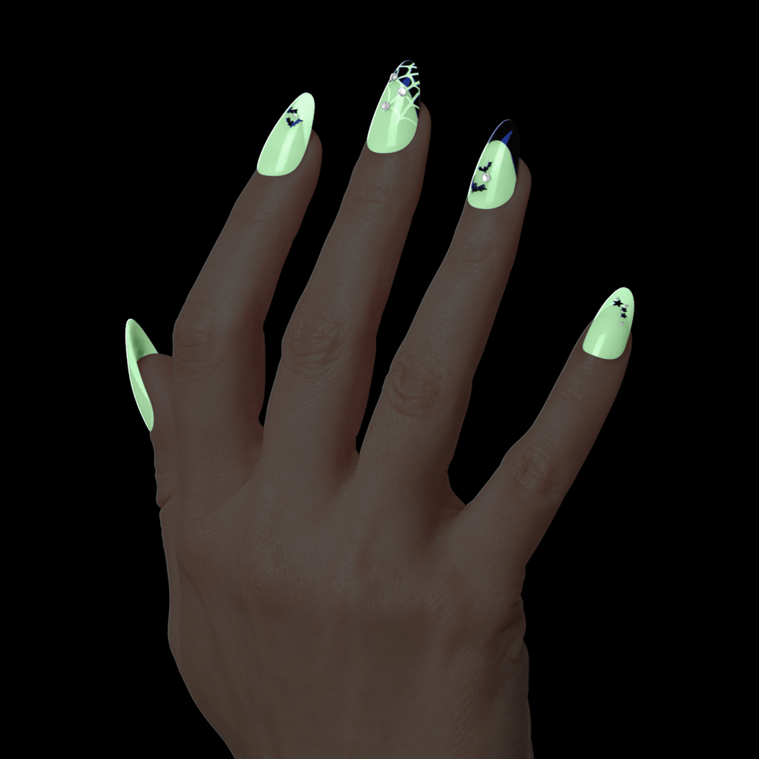 KISS Voguish Fantasy Halloween Press On Glue Nails - Witch Out